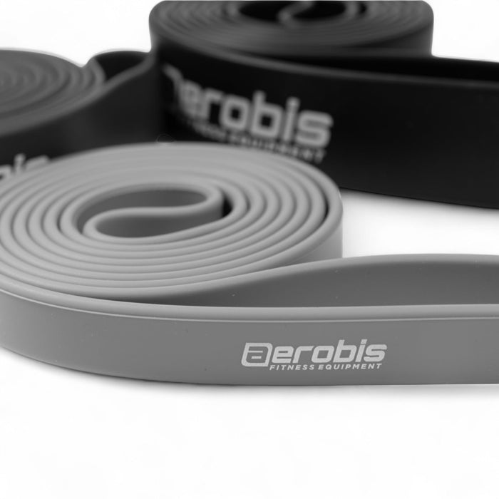 Powerbands 2.0 – Set aus 4 Premium Widerstandsbändern (Silikon, latexfrei) – 100 cm – bis 100 kg Gesamt-Widerstand inkl. Nylon-Beutel