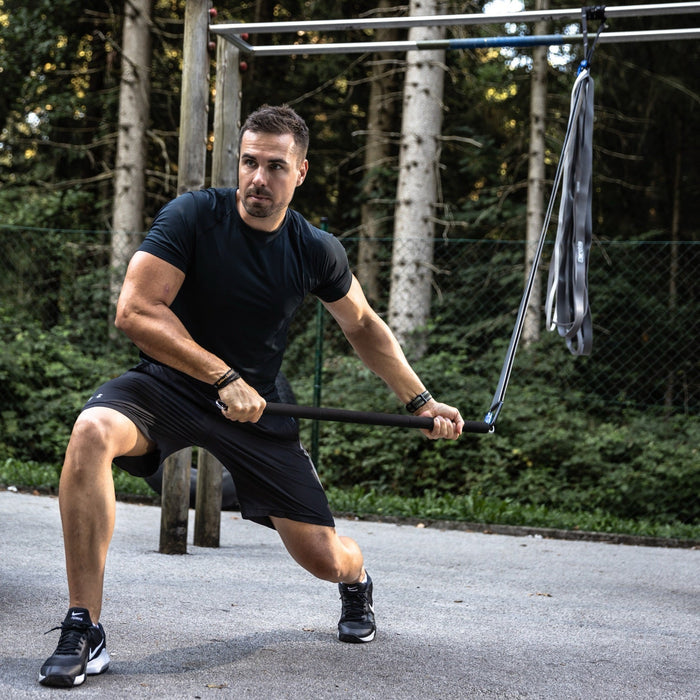 Powerbands 2.0 – Set aus 4 Premium Widerstandsbändern (Silikon, latexfrei) – 100 cm – bis 100 kg Gesamt-Widerstand inkl. Nylon-Beutel