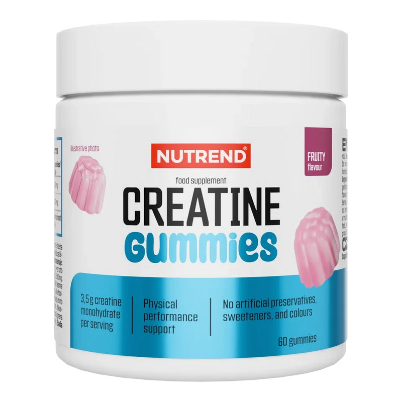 Nutrend Creatine Gummies Fruity 60 Stück Kreatin Fruchtgummis mit 3 g Kreatin pro Tagesportion