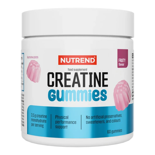 Nutrend Creatine Gummies Fruity 60 Stück Kreatin Fruchtgummis mit 3 g Kreatin pro Tagesportion