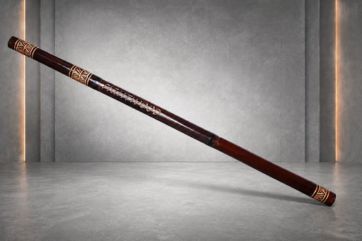 Philippinischer Trainingsstock schwarz mit Handgravur aus Rattan, 71 cm