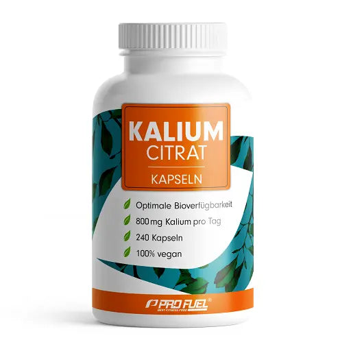 ProFuel Kalium Citrat – 240 Kapseln | Nahrungsergänzung mit Kalium in Citrat-Form