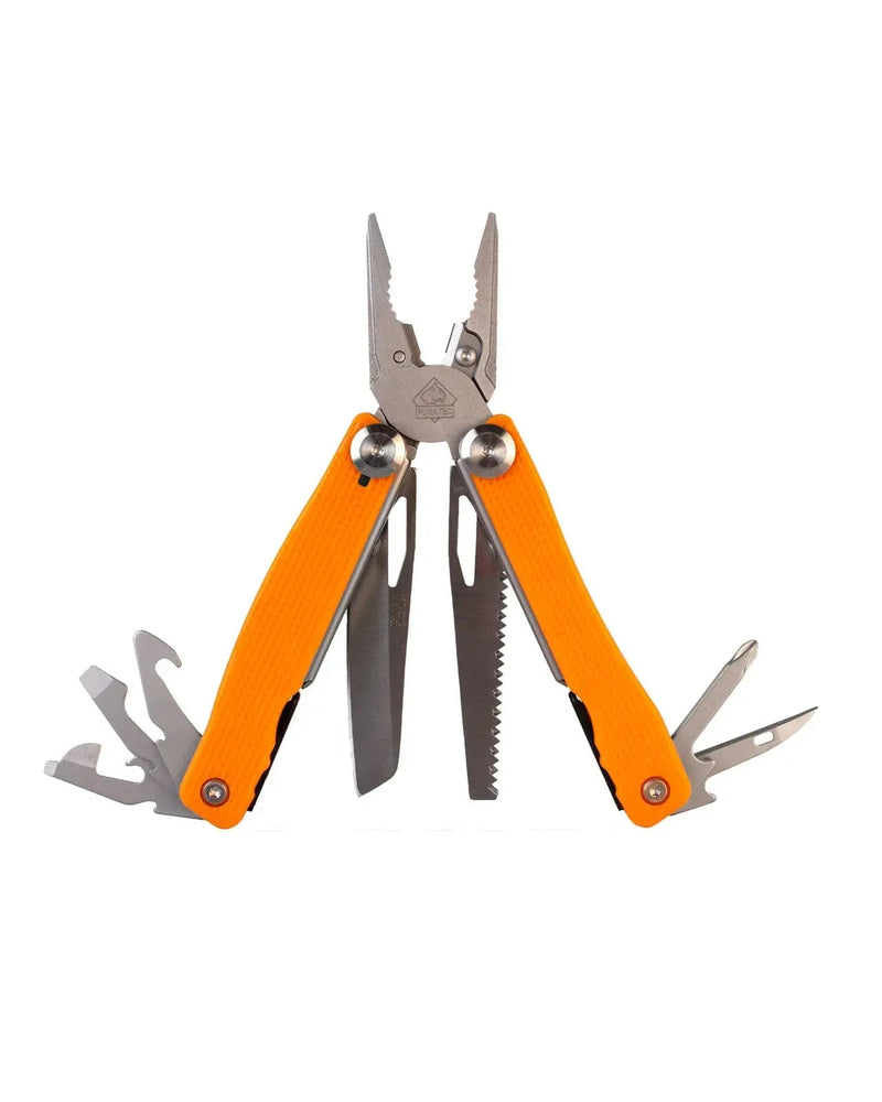PUMA TEC Multitool Orange mit Spitzzange, Drahtschneider und arretierbaren Klingen
