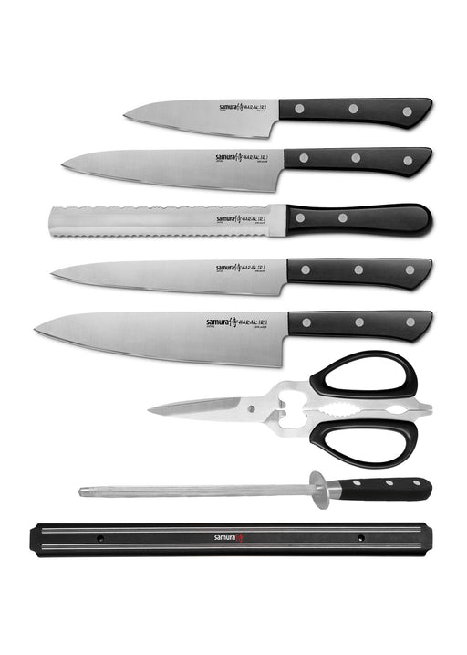 Samura Harakiri Super Set 8-teiliges Küchenmesser-Set mit Wetzstahl und Magnetleiste