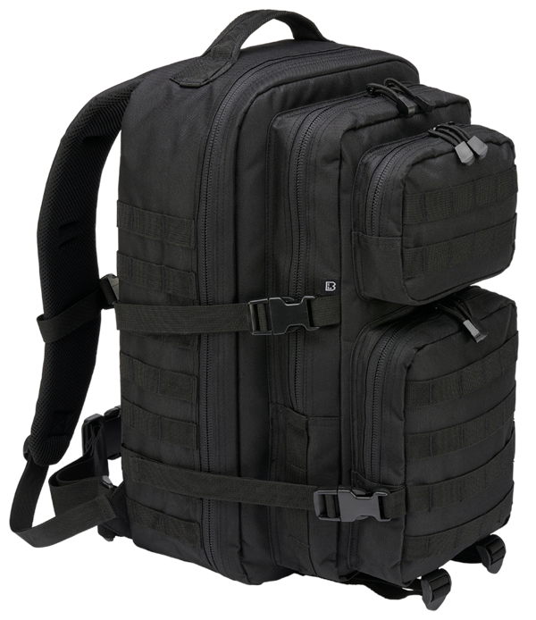 US Cooper Rucksack Large 40 L Schwarz mit MOLLE und 15″ Laptopfach – Frontansicht