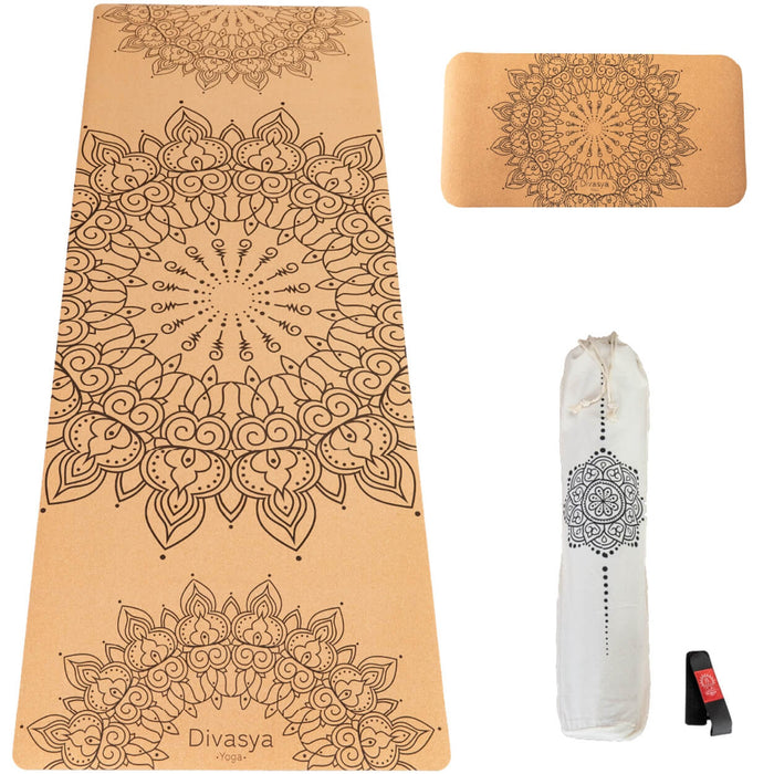 Yoga Set „Support“ – Nachhaltige Kork-Yogamatte mit Yoga-Pad für Gelenkschonung